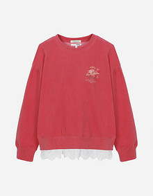 레이스 레이어드 스웻셔츠