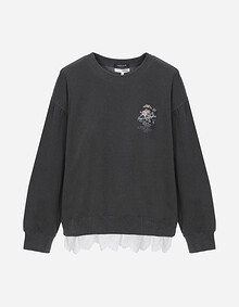 레이스 레이어드 스웻셔츠