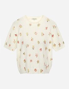 플라워 프린트 니트 풀오버