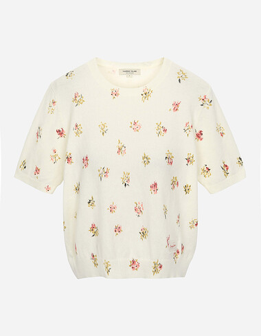 플라워 프린트 니트 풀오버