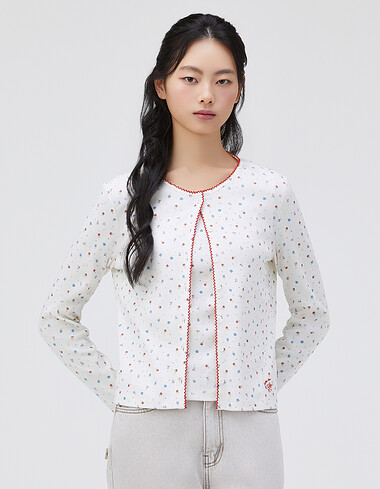 키치 프린트 가디건형 티셔츠