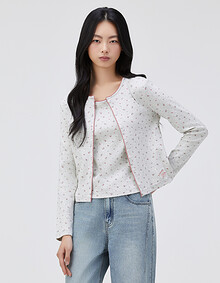 키치 프린트 가디건형 티셔츠