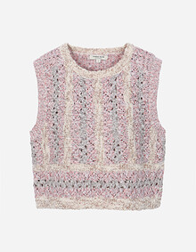 라운드넥 크로셰 니트 베스트