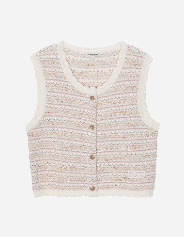 트위드 믹스 니트 베스트