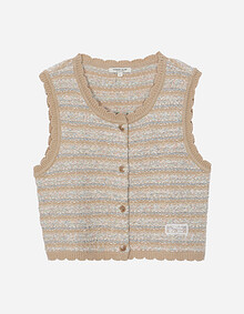 트위드 믹스 니트 베스트