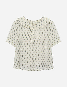 러플카라 플라워 블라우스