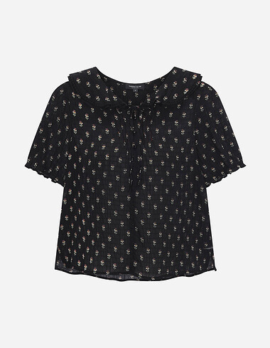 러플카라 플라워 블라우스