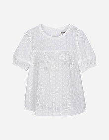 플라워 펀칭 자수 블라우스