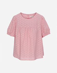 플라워 펀칭 자수 블라우스