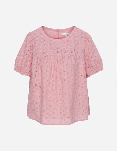 플라워 펀칭 자수 블라우스