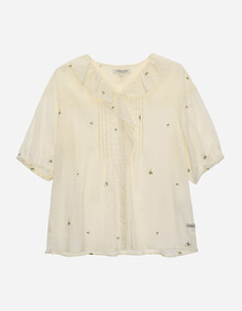 플라워자수 러플카라 블라우스