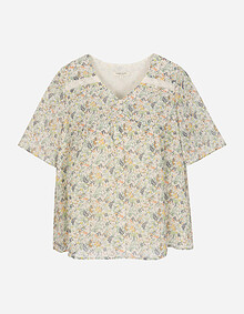 브이넥 쉬폰 블라우스