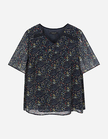 브이넥 쉬폰 블라우스