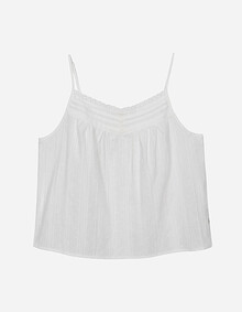 네크 레이스 슬리브리스 블라우스