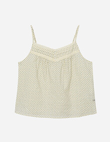 네크 레이스 슬리브리스 블라우스