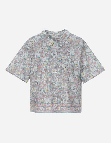 셔츠카라 반소매 블라우스