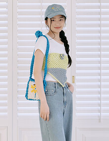 블루 니팅 크로스 백