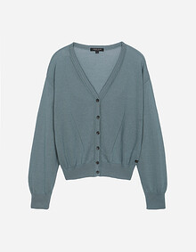 브이넥 드랍숄더 가디건