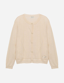 플라워 자수 라운드넥 가디건