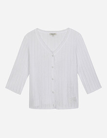 브이넥 7부 소매 가디건