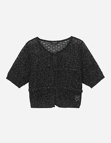 하프 슬리브 라운드넥 가디건