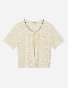 크로쉐 라운드넥 가디건