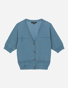 브이넥 반팔 가디건