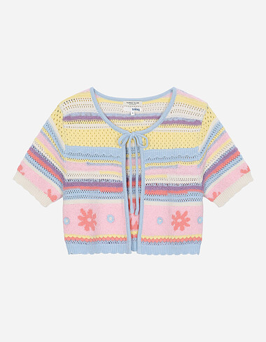 플라워 자카드 가디건