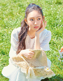 [KiiiKiii 착용] 레이스 믹스 라탄 모자