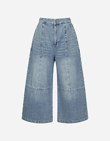 절개 디테일 큐롯 데님 팬츠