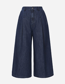 인디고 큐롯 데님 팬츠