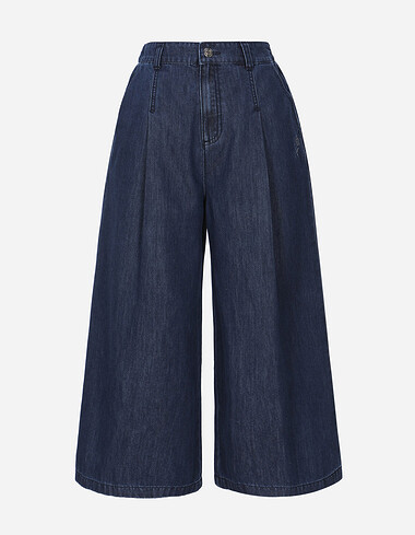 인디고 큐롯 데님 팬츠