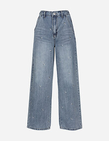 플라워 자수 데님