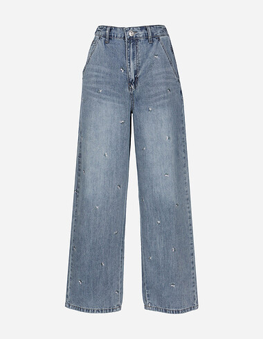 플라워 자수 데님