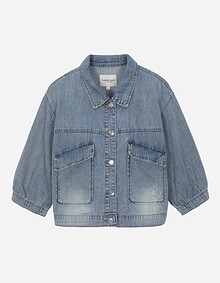 5부소매 데님 트러커자켓