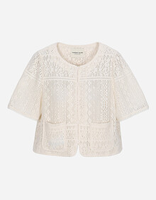 레이스 크롭 라운드자켓