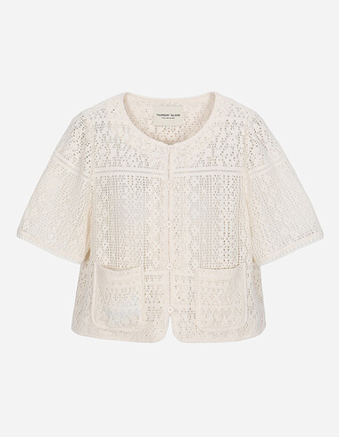 레이스 크롭 라운드자켓