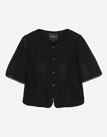 레이스 크롭 라운드자켓