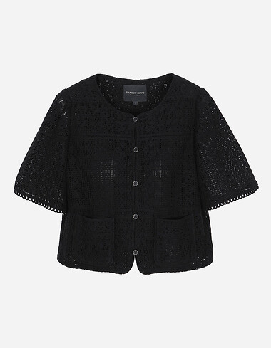 레이스 크롭 라운드자켓