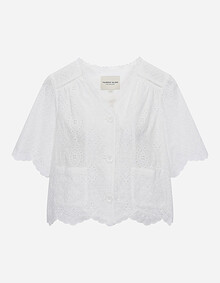 레이스 아일렛 반팔자켓