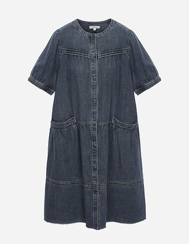 A라인 풀오픈 데님 원피스