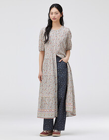 플라워 보더 스트랩 원피스