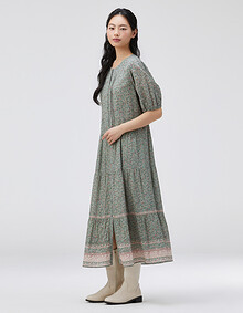 플라워 보더 스트랩 원피스