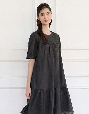 레이스 믹스 미디원피스