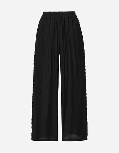 레이스 디테일 와이드 팬츠