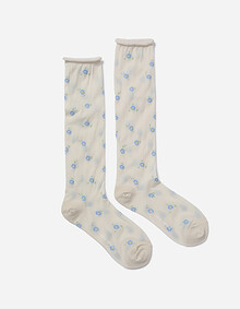 플라워 자카드 니삭스