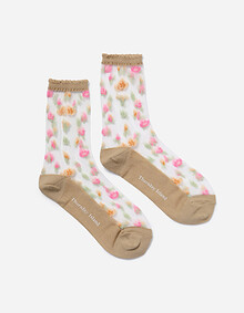 컬러블록 시스루 삭스