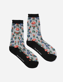 컬러블록 시스루 삭스