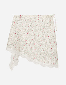 플로럴 레이스 패턴 허리스카프