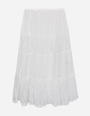 도트 캉캉 밴딩 레이어드 스커트